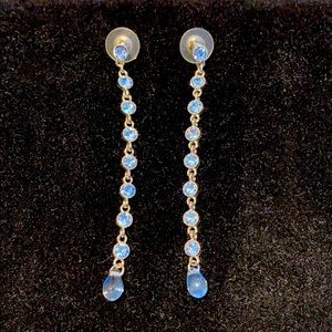 Blue rhinestone earrings